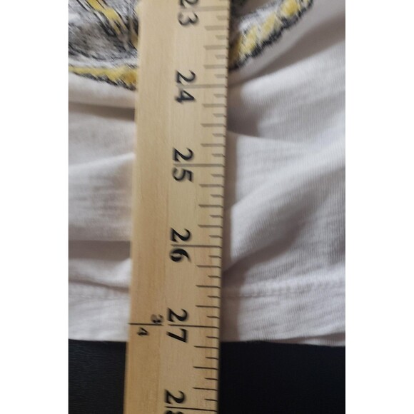 Affliction Shirt Womens XL White Rhinestone Skull Cowboy Graphic Braided Tee - Picture 7 of 8